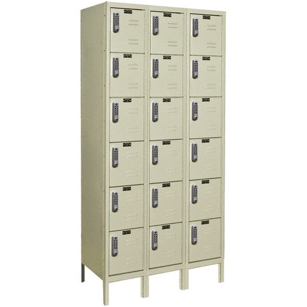 Hallowell - 18 Door, 6 Tier, Electronic Access Lockers - Eagle Tool & Supply