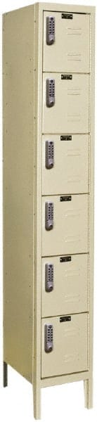 Hallowell - 6 Door, 6 Tier, Electronic Access Lockers - Eagle Tool & Supply
