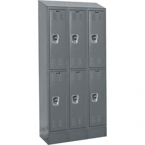 Hallowell - 6 Door, 2 Tier, Ready-Built Wardrobe & Box Lockers - Eagle Tool & Supply