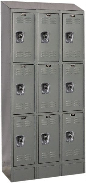 Hallowell - 9 Door, 3 Tier, Ready-Built Wardrobe & Box Lockers - Eagle Tool & Supply