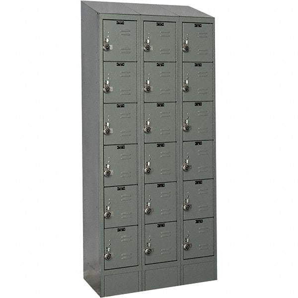 Hallowell - 18 Door, 6 Tier, Ready-Built Wardrobe & Box Lockers - Eagle Tool & Supply