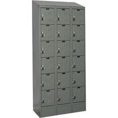 Hallowell - 18 Door, 6 Tier, Ready-Built Wardrobe & Box Lockers - Eagle Tool & Supply