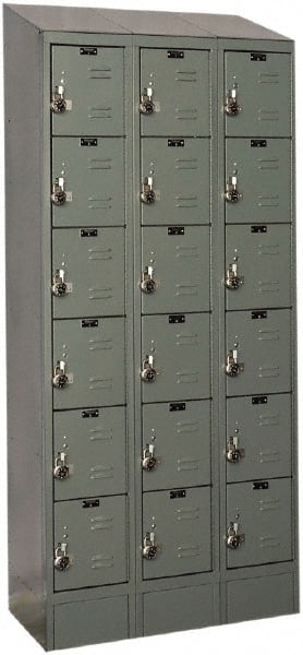 Hallowell - 18 Door, 6 Tier, Ready-Built Wardrobe & Box Lockers - Eagle Tool & Supply