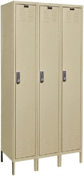 Hallowell - 3 Door, 1 Tier, Electronic Access Lockers - Eagle Tool & Supply