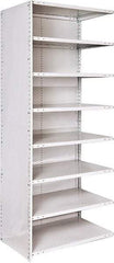Hallowell - 8 Shelf, 500 Lb. Capacity, Closed Shelving Add-On Unit - 36 Inch Wide x 24 Inch Deep x 87 Inch High, Platinum - Eagle Tool & Supply