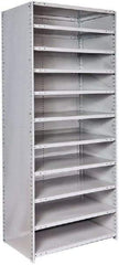 Hallowell - 11 Shelf, 500 Lb. Capacity, Closed Shelving Starter Unit - 36 Inch Wide x 24 Inch Deep x 87 Inch High, Platinum - Eagle Tool & Supply
