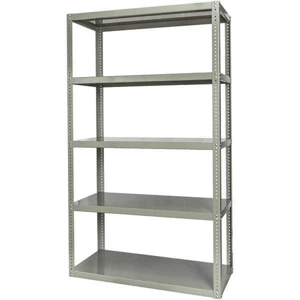 Hallowell - 5 Shelf Starter High-Capacity Open Steel Shelving - 2 Lb Capacity, 72" Wide x 84" High x 24" Deep, Gray - Eagle Tool & Supply