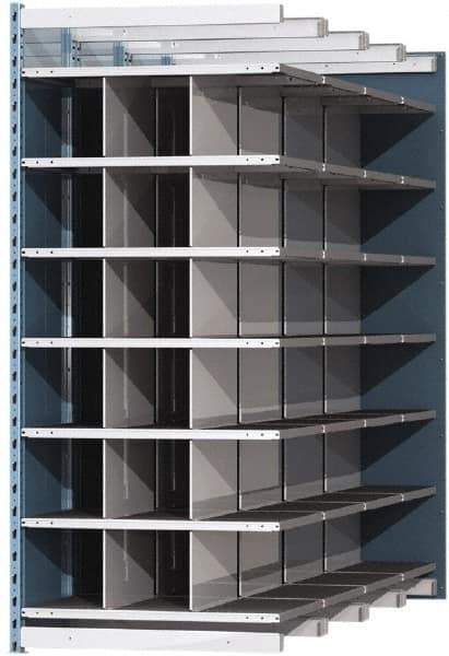 Hallowell - 18 Bin Heavy-Duty Deep Bin Industrial Shelving - 36 Inch Overall Width x 96 Inch Overall Depth x 87 Inch Overall Height, Blue and Platinum Steel Bins - Eagle Tool & Supply