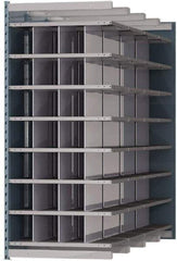 Hallowell - 28 Bin Heavy-Duty Deep Bin Industrial Shelving - 36 Inch Overall Width x 96 Inch Overall Depth x 87 Inch Overall Height, Blue and Platinum Steel Bins - Eagle Tool & Supply