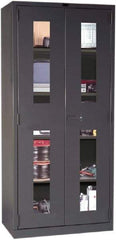 Hallowell - 4 Shelf Locking Storage Cabinet - Steel, 48" Wide x 24" Deep x 78" High, Gray - Eagle Tool & Supply