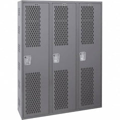 Hallowell - 3 Door, 1 Tier, Heavy-Duty Ventilated Wardrobe & Box Lockers - Eagle Tool & Supply