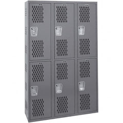 Hallowell - 6 Door, 2 Tier, Heavy-Duty Ventilated Wardrobe & Box Lockers - Eagle Tool & Supply