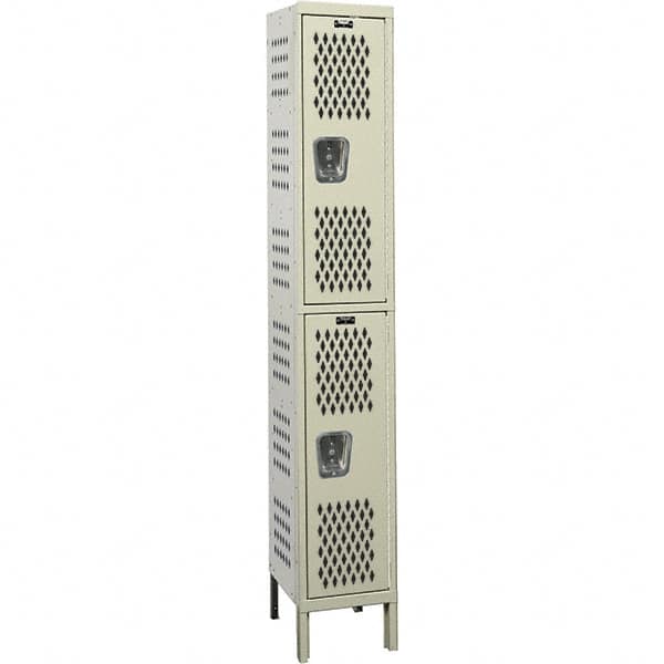 Hallowell - 2 Door, 2 Tier, Heavy-Duty Ventilated Wardrobe & Box Lockers - Eagle Tool & Supply