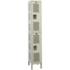 Hallowell - 2 Door, 2 Tier, Heavy-Duty Ventilated Wardrobe & Box Lockers - Eagle Tool & Supply