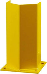 Hallowell - 12" High, Yellow Steel Post Protector - 7" Wide x 7" Long Mounting Plate, 9 Lb - Eagle Tool & Supply