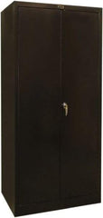 Hallowell - 4 Shelf Combination Storage Cabinet - Steel, 36" Wide x 24" Deep x 78" High, Black - Eagle Tool & Supply