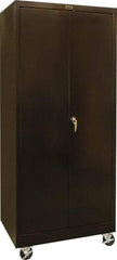 Hallowell - 4 Shelf Mobile Storage Cabinet - Steel, 36" Wide x 24" Deep x 78" High, Black - Eagle Tool & Supply