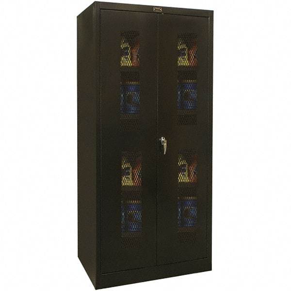 Hallowell - 4 Shelf Visible Storage Cabinet - Steel, 48" Wide x 18" Deep x 78" High, Black - Eagle Tool & Supply