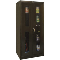 Hallowell - 4 Shelf Combination Storage Cabinet - Steel, 48" Wide x 18" Deep x 78" High, Black - Eagle Tool & Supply