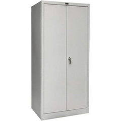 Hallowell - 4 Shelf Locking Storage Cabinet - Steel, 36" Wide x 18" Deep x 78" High, Platinum - Eagle Tool & Supply