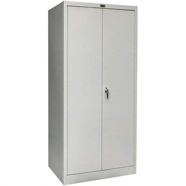 Hallowell - 1 Shelf Wardrobe Storage Cabinet - Steel, 48" Wide x 24" Deep x 78" High, Platinum - Eagle Tool & Supply