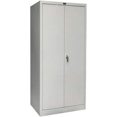 Hallowell - 1 Shelf Wardrobe Storage Cabinet - Steel, 48" Wide x 18" Deep x 78" High, Platinum - Eagle Tool & Supply