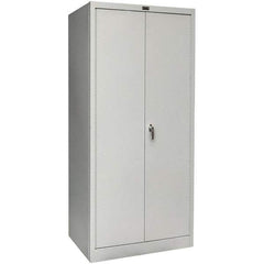 Hallowell - 4 Shelf Combination Storage Cabinet - Steel, 36" Wide x 18" Deep x 78" High, Platinum - Eagle Tool & Supply