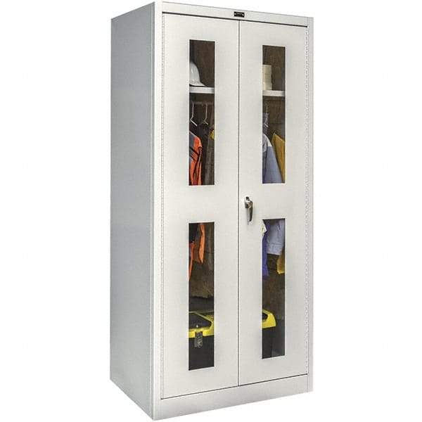 Hallowell - 1 Shelf Wardrobe Storage Cabinet - Steel, 36" Wide x 18" Deep x 78" High, Platinum - Eagle Tool & Supply