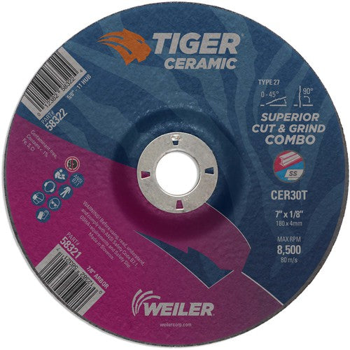 7X1/8 TIGER CERAMIC T27 COMBO WHL - Eagle Tool & Supply