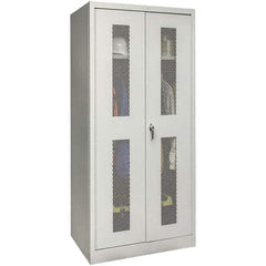 Hallowell - 1 Shelf Wardrobe Storage Cabinet - Steel, 48" Wide x 24" Deep x 78" High, Platinum - Eagle Tool & Supply