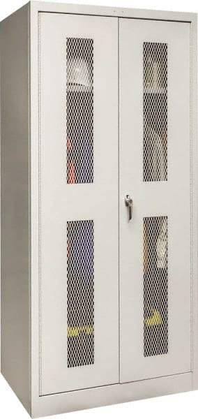 Hallowell - 1 Shelf Wardrobe Storage Cabinet - Steel, 36" Wide x 24" Deep x 78" High, Platinum - Eagle Tool & Supply
