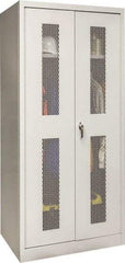 Hallowell - 1 Shelf Wardrobe Storage Cabinet - Steel, 36" Wide x 24" Deep x 78" High, Platinum - Eagle Tool & Supply