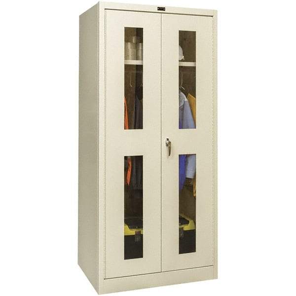 Hallowell - 1 Shelf Wardrobe Storage Cabinet - Steel, 48" Wide x 24" Deep x 72" High, Tan - Eagle Tool & Supply