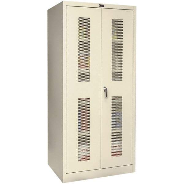 Hallowell - 4 Shelf Visible Storage Cabinet - Steel, 36" Wide x 24" Deep x 72" High, Tan - Eagle Tool & Supply