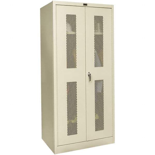 Hallowell - 1 Shelf Wardrobe Storage Cabinet - Steel, 48" Wide x 24" Deep x 72" High, Tan - Eagle Tool & Supply