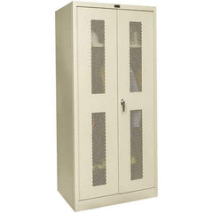 Hallowell - 1 Shelf Wardrobe Storage Cabinet - Steel, 36" Wide x 18" Deep x 72" High, Tan - Eagle Tool & Supply