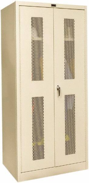 Hallowell - 1 Shelf Wardrobe Storage Cabinet - Steel, 36" Wide x 24" Deep x 72" High, Tan - Eagle Tool & Supply