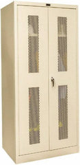Hallowell - 1 Shelf Wardrobe Storage Cabinet - Steel, 36" Wide x 24" Deep x 72" High, Tan - Eagle Tool & Supply