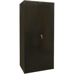 Hallowell - 4 Shelf Combination Storage Cabinet - Steel, 48" Wide x 24" Deep x 72" High, Black - Eagle Tool & Supply