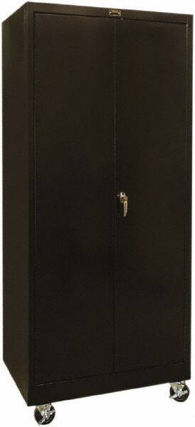 Hallowell - 4 Shelf Mobile Storage Cabinet - Steel, 36" Wide x 24" Deep x 72" High, Black - Eagle Tool & Supply