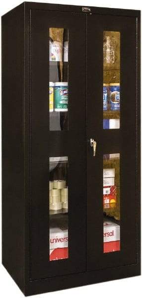Hallowell - 4 Shelf Visible Storage Cabinet - Steel, 36" Wide x 24" Deep x 72" High, Black - Eagle Tool & Supply