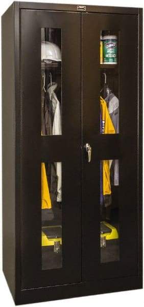 Hallowell - 1 Shelf Wardrobe Storage Cabinet - Steel, 36" Wide x 24" Deep x 72" High, Black - Eagle Tool & Supply