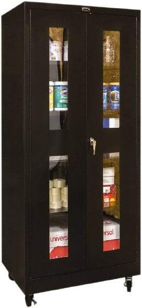 Hallowell - 4 Shelf Mobile Storage Cabinet - Steel, 36" Wide x 24" Deep x 72" High, Black - Eagle Tool & Supply