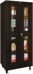 Hallowell - 4 Shelf Mobile Storage Cabinet - Steel, 36" Wide x 24" Deep x 72" High, Black - Eagle Tool & Supply