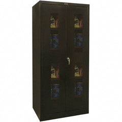 Hallowell - 4 Shelf Visible Storage Cabinet - Steel, 36" Wide x 18" Deep x 72" High, Black - Eagle Tool & Supply