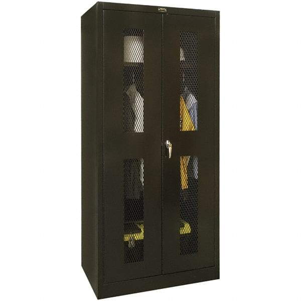 Hallowell - 1 Shelf Wardrobe Storage Cabinet - Steel, 48" Wide x 18" Deep x 72" High, Black - Eagle Tool & Supply