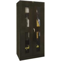 Hallowell - 1 Shelf Wardrobe Storage Cabinet - Steel, 48" Wide x 18" Deep x 72" High, Black - Eagle Tool & Supply