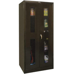 Hallowell - 4 Shelf Combination Storage Cabinet - Steel, 36" Wide x 18" Deep x 72" High, Black - Eagle Tool & Supply