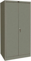 Hallowell - 4 Shelf Locking Storage Cabinet - Steel, 36" Wide x 24" Deep x 72" High, Gray - Eagle Tool & Supply