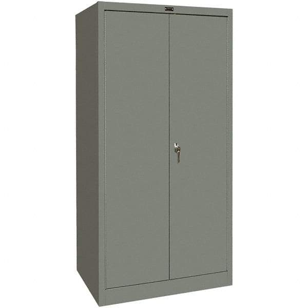 Hallowell - 1 Shelf Wardrobe Storage Cabinet - Steel, 36" Wide x 18" Deep x 72" High, Gray - Eagle Tool & Supply